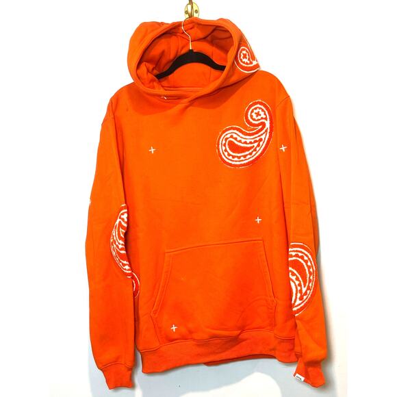 EPTM Mens Orange Paisley Hoodie Street Style Size M - Picture 1 of 6